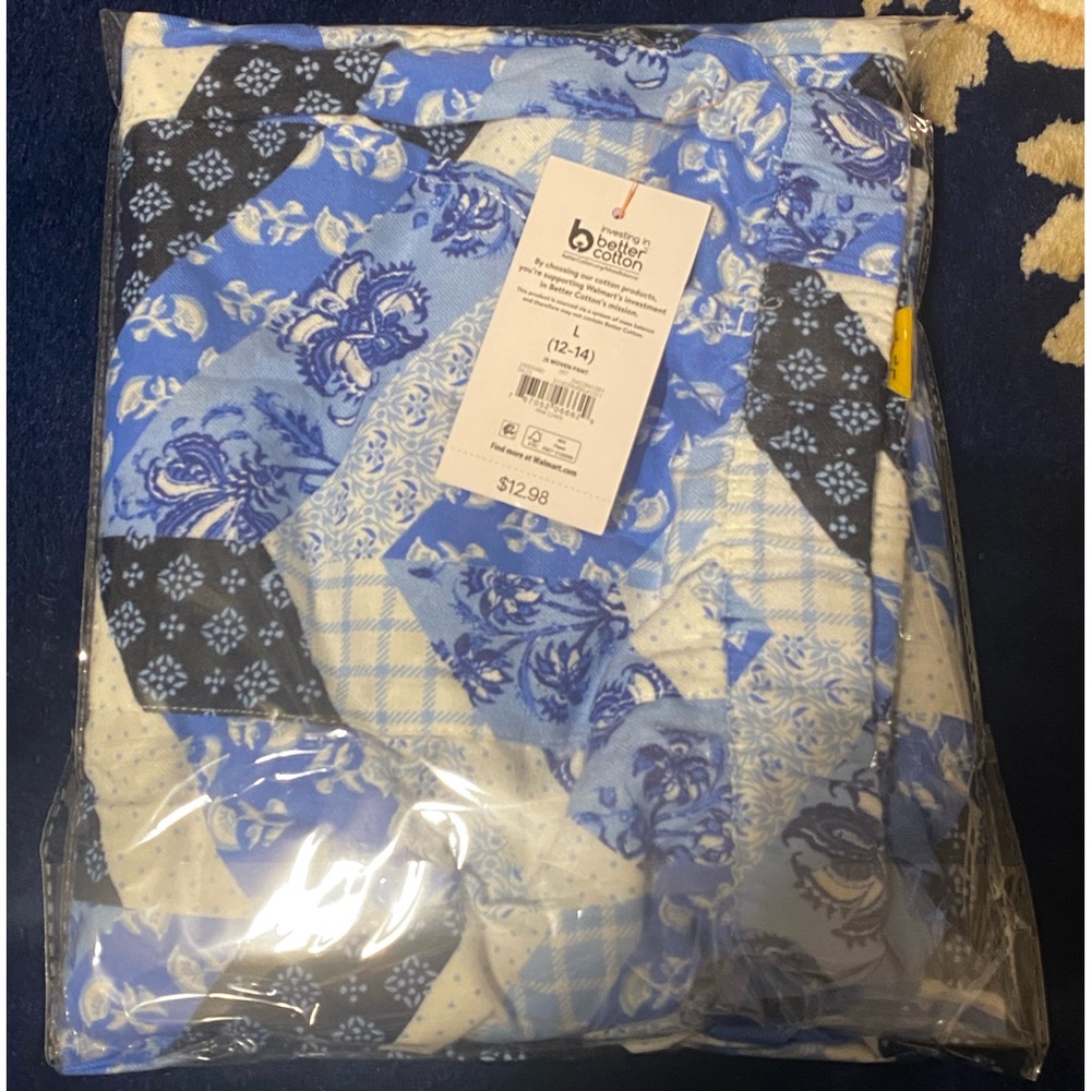 NWT - Joyspun Women’s Pajama Sleep Pants (Blue Flannel Design / Multiple Sizes)